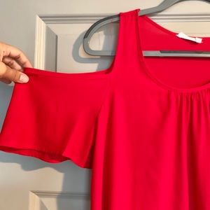 Red cold shoulder Lush short sleeve top